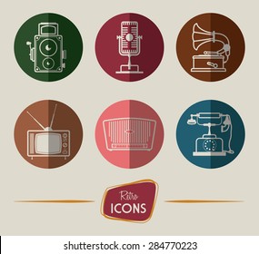Retro design over white background, vector illustration.