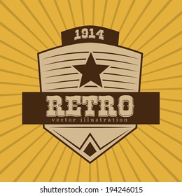 Retro design over yellow background, vector illustration