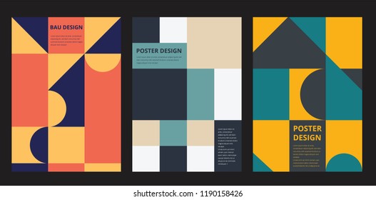 Retro Design Poster Geometric Elements. Vector Illustration Template