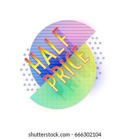 Retro design sale badge template with decoration elements