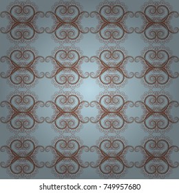 Retro design. Seamless floral pattern, delicate flower vector wallpaper, wildflowers, tansy. Abstract flowers pattern in gray, blue and brown colors.