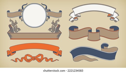 Un diseño retro pequeño conjunto de etiquetas. Es un vector de datos fácil de editar.