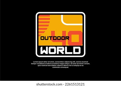 Retro design space and earth nasa style vector logo element, suitable for printing and sticker 