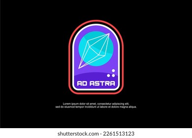 Retro design space and earth nasa style vector logo element, suitable for printing and sticker 