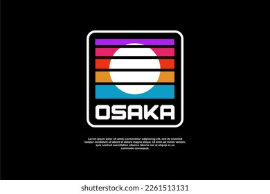 Retro design space and earth nasa style vector logo element, suitable for printing and sticker 