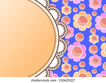 Retro design template with flowers