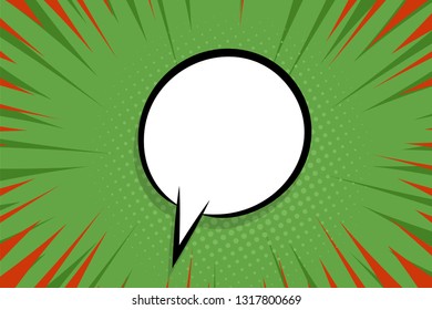 Retro design template. Isolated vector colored illustration. Comic text dialog box cloud. Speech bubble tag. Vector template, blank. Information message. Empty white background. Outline style.
