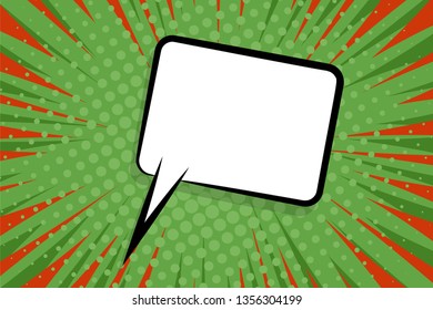 Retro design template. Isolated vector colored illustration. Comic text dialog box cloud. Speech bubble tag. Vector template, blank. Information message. Empty white background. Outline style.