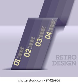 Retro Design template - light violet blue cutout lines / graphic or website layout vector - Suitable for infographics