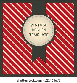 Retro design template with ribbon, banner, label