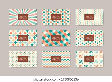 Retro design templates for banners, flyers and posters with abstract shapes, memphis geometric flat style. 