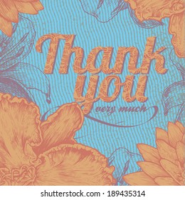 Retro design "Thank you very much". typography vector illustration. 