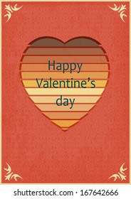 Retro Design of Valentines Card. Vector illustration