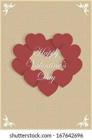 Retro Design of Valentines Card. Vector illustration