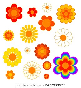 Retro design vector  flowers background.