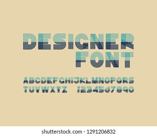 retro designer font set