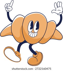 Ilustração de Desenho Animado de Sobremesa Retrô. Caractere Vetor em Estilo Vintage