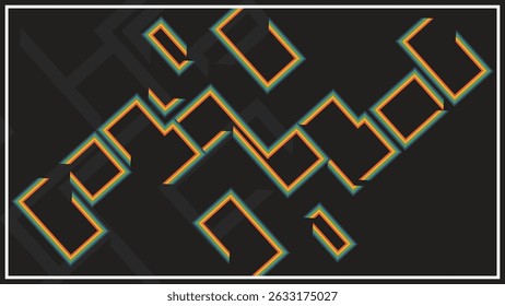 Retro Diagonal Geometric Abstract with Bold Gradient Lines on Dark Background