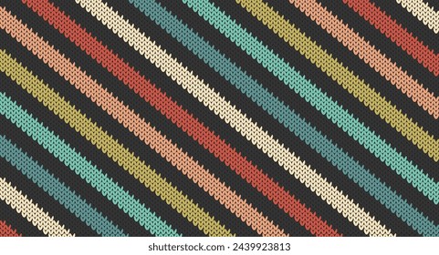 Retro diagonal knitting design, Festive Sweater Design, Seamless Knitted Pattern