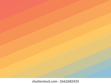 Fondo de rayas diagonales retro, colores degradados cálidos, Vector abstracto