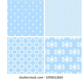 Retro different seamless patterns. Vector illustration for beauty design.