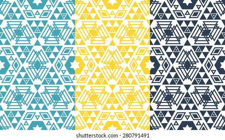 Retro different vector seamless patterns tiling. Endless texture can be used for wallpaper, pattern fills, web page background,surface textures. 