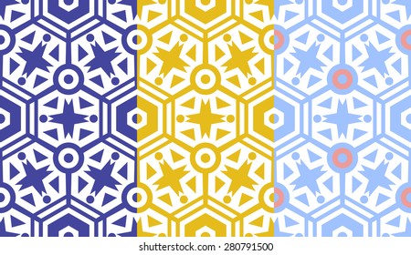 Retro different vector seamless patterns tiling. Endless texture can be used for wallpaper, pattern fills, web page background,surface textures.