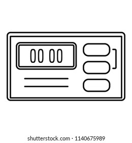 Retro digital clock icon. Outline illustration of retro digital clock vector icon for web design isolated on white background