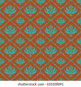 Retro digital paper. Decorative background for cards, invitations, web design in blue and orange colors. Vintage textures. Vector seamless geometrical patterns.