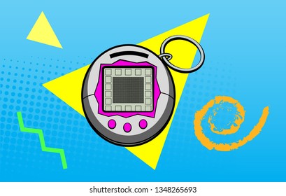 Retro Digital Pet Vector Illustration