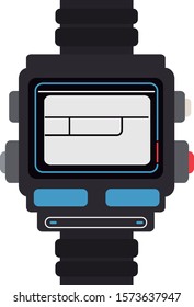 Retro digital watch vector illustration