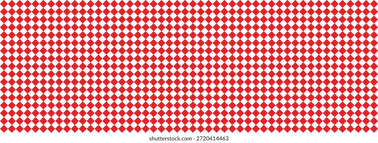 Modelo inconsútil rojo y blanco a cuadros del mantel del comedor retro para el café de la vendimia y el diseño de la cocina. Un fondo interminable. Textura de la bandera de carreras, textura de la velocidad de la raya, repetición