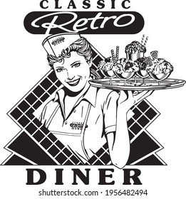 Retro Diner Waitress 2 -  Classic 50's Server