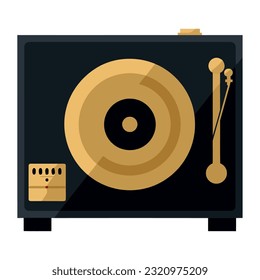 retro disc golden in console isolated icon