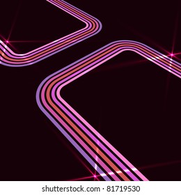 Retro disco background with spotlight effect