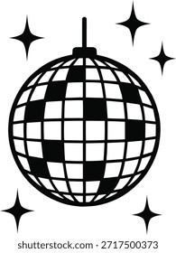 EPS vetor de alta resolução de bola de disco retro | Arte gráfica editável, Ilustração escalável, Clipart digital, Modelo pronto para impressão, Design criativo Download