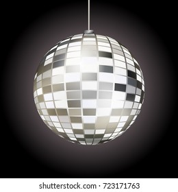 Retro disco ball. Vector illustration for your graphic design.
