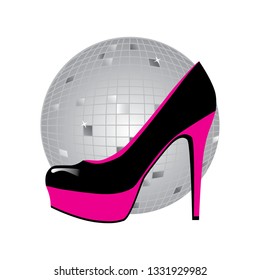 Retro Disco Shoes, Vector Logo Icon