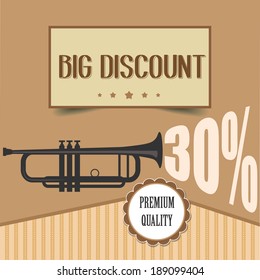 retro discount poster, illustration in vector format