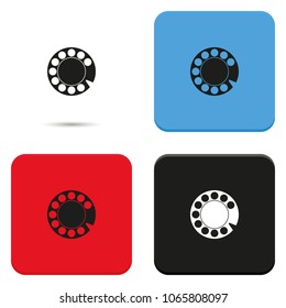 Retro disk dialer flat vector icon.