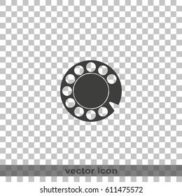 Retro disk dialer flat vector icon isolated on chequered background.
.