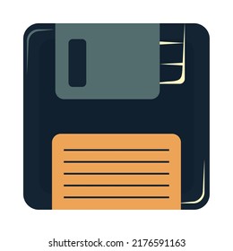 retro diskette icon on white background