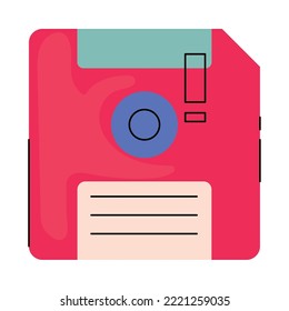 retro diskette icon on white background