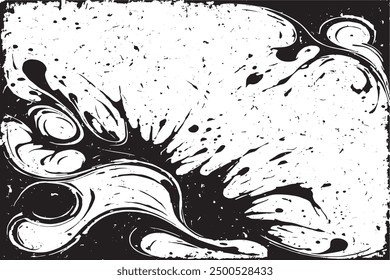 Retro Distressed Grunge Textures Background - Black and White