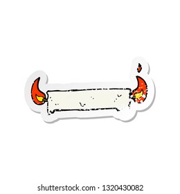 retro distressed sticker of a burning the candle at both ends