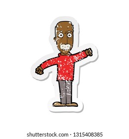 retro distressed sticker of a cartoon angry old man