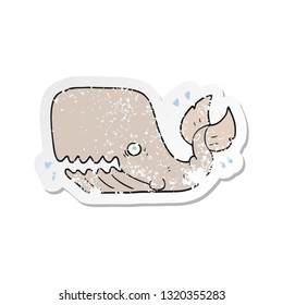 retro distressed sticker of a cartoon angry whale