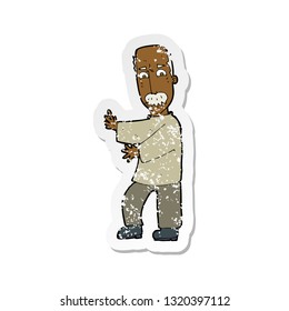 retro distressed sticker of a cartoon angry old man
