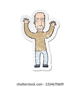 retro distressed sticker of a cartoon angry dad