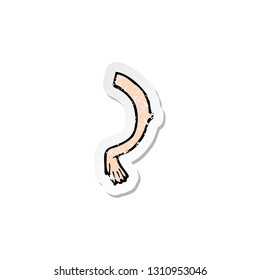 retro distressed sticker of a cartoon arm